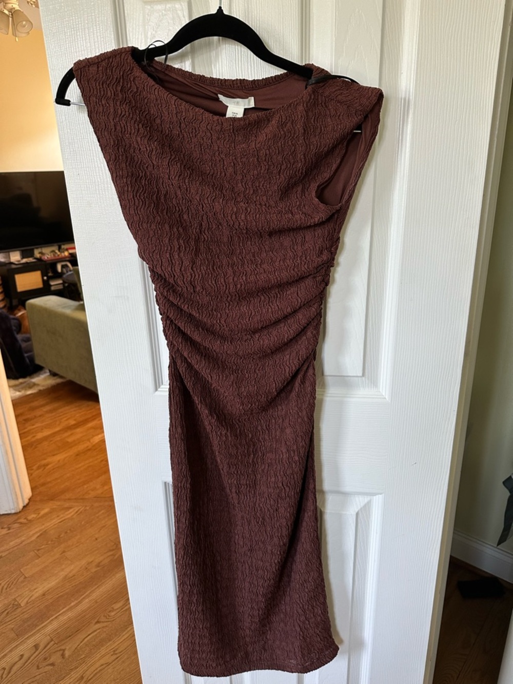 NWT H&M Brown Ruched Midi Dress - Size  XS